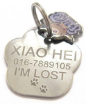 304 Paw Print Stainless Steel Pet Tag