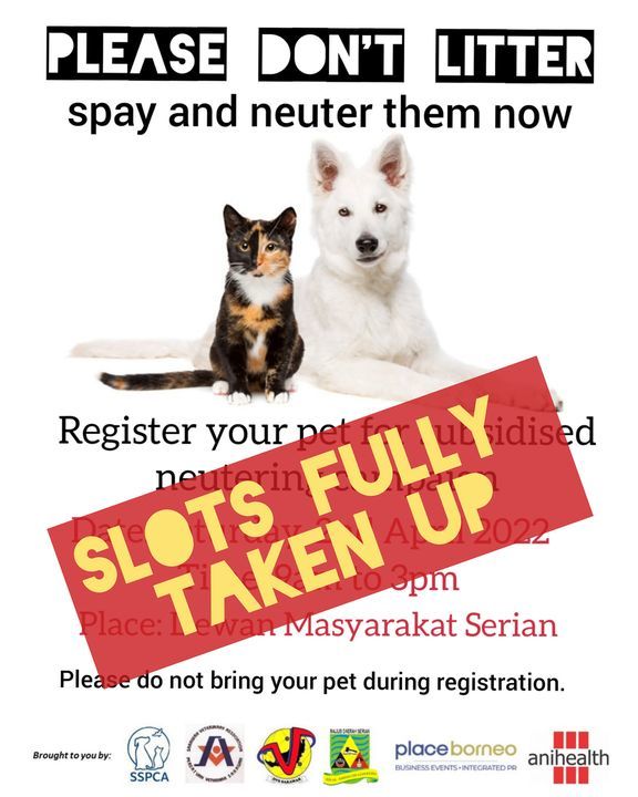 Please Be Informed That The Slots For Neutering Ar..