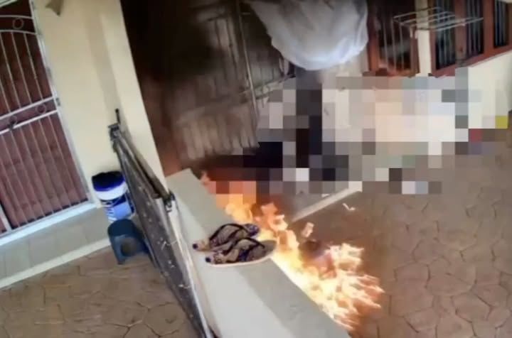 Anjing Hampir Hangus Lelaki Lempar Molotov
