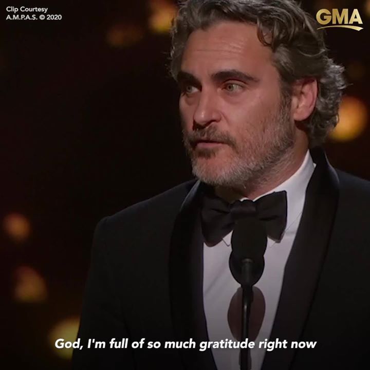 Joaquin Phoenix Accepts The Oscar For Best Actor