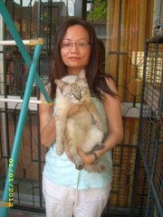 Ms Yen with Aramis, now renamed as Jimmy